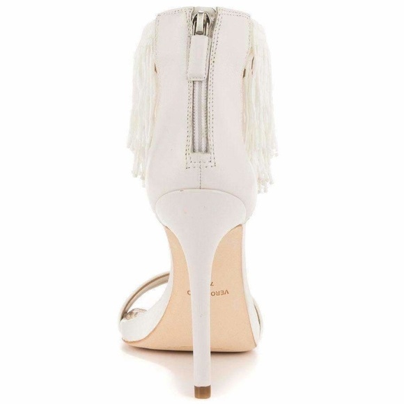 BCBG white tassel sandal heels - Picture 8 of 9
